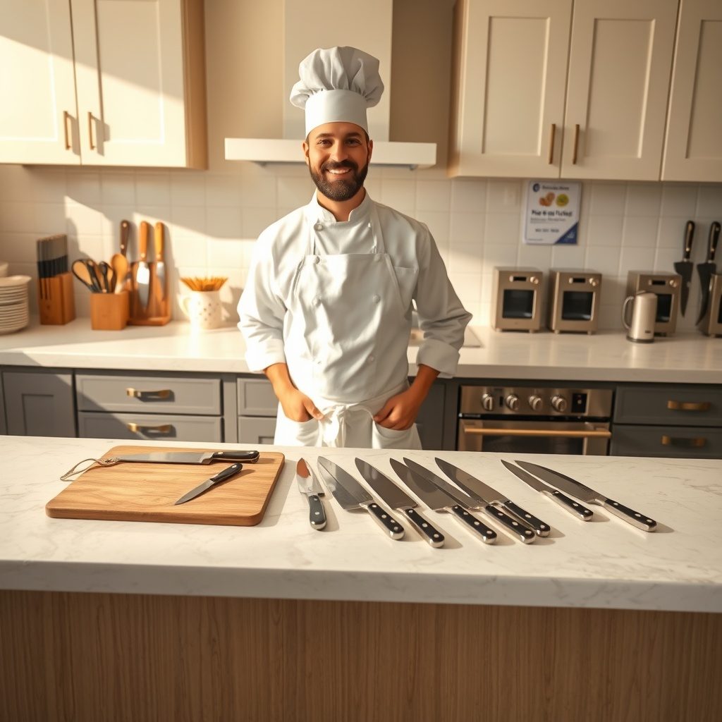 Knife sharpening service in action